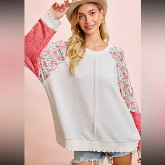 BiBi French Terry Mix & Match Top - Picture 1 of 4